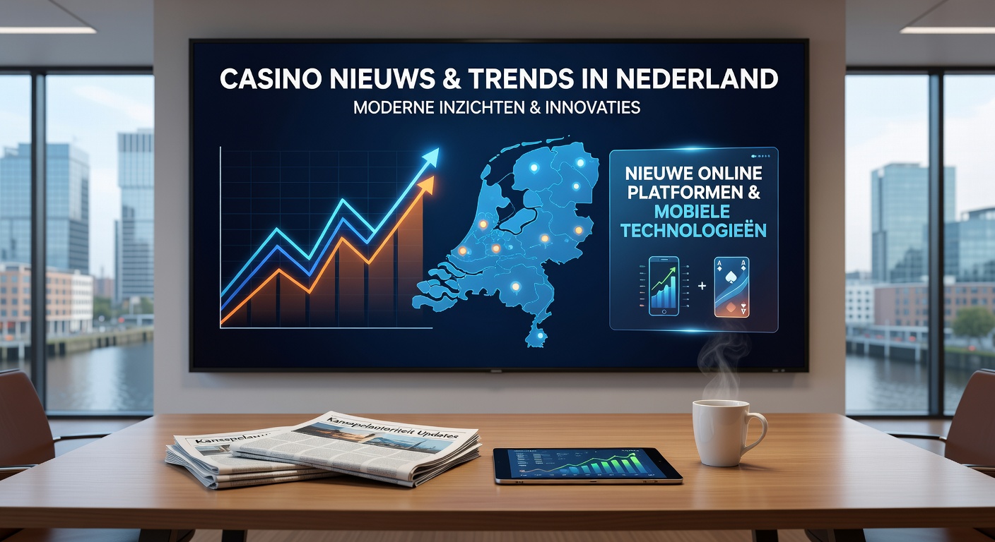 Representatieve afbeelding van een Nederlands casino met waarschuwingsborden over belastingen en illegaal gokken