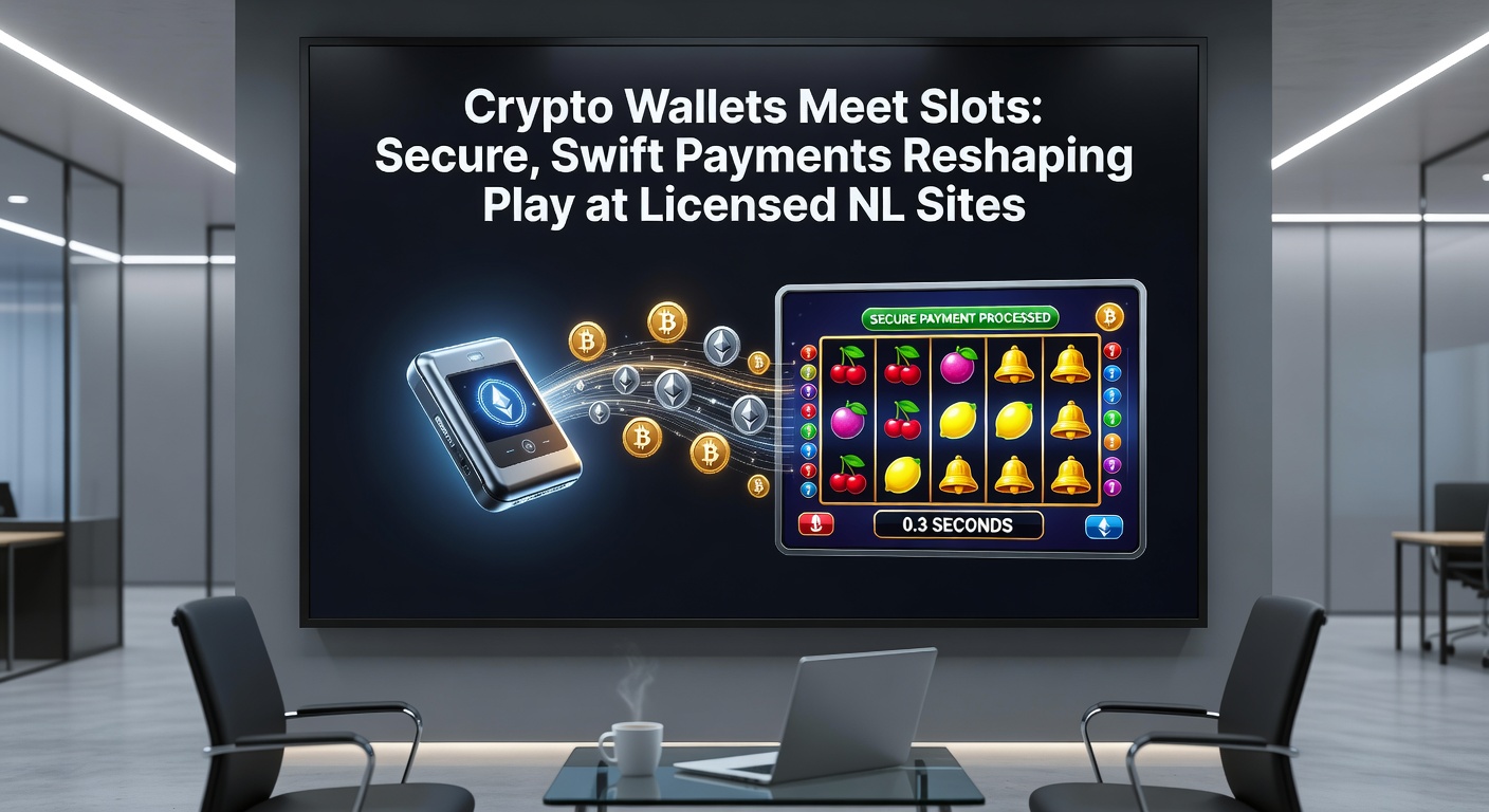 Grafiek en screenshot van een crypto transactie op een Nederlandse slotsite, met blockchain-blokken en een draaiende gokkast op de achtergrond, illustrerend beveiligde en snelle betalingen