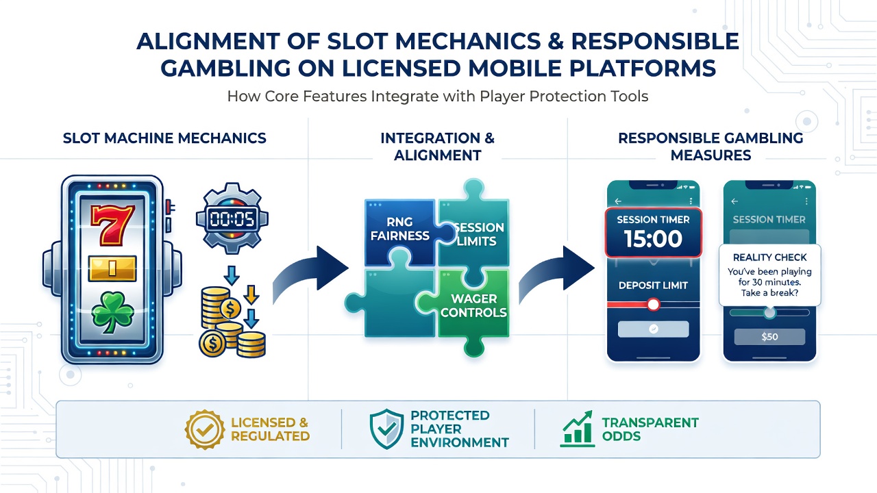 Voorbeeld van mobiele interface met slotmechanieken en limietcontroles