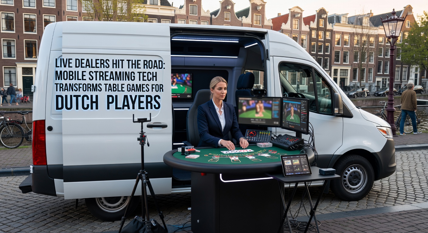 Live roulette dealer streamt naar mobiel apparaat met Nederlandse vlag en spelersinterface