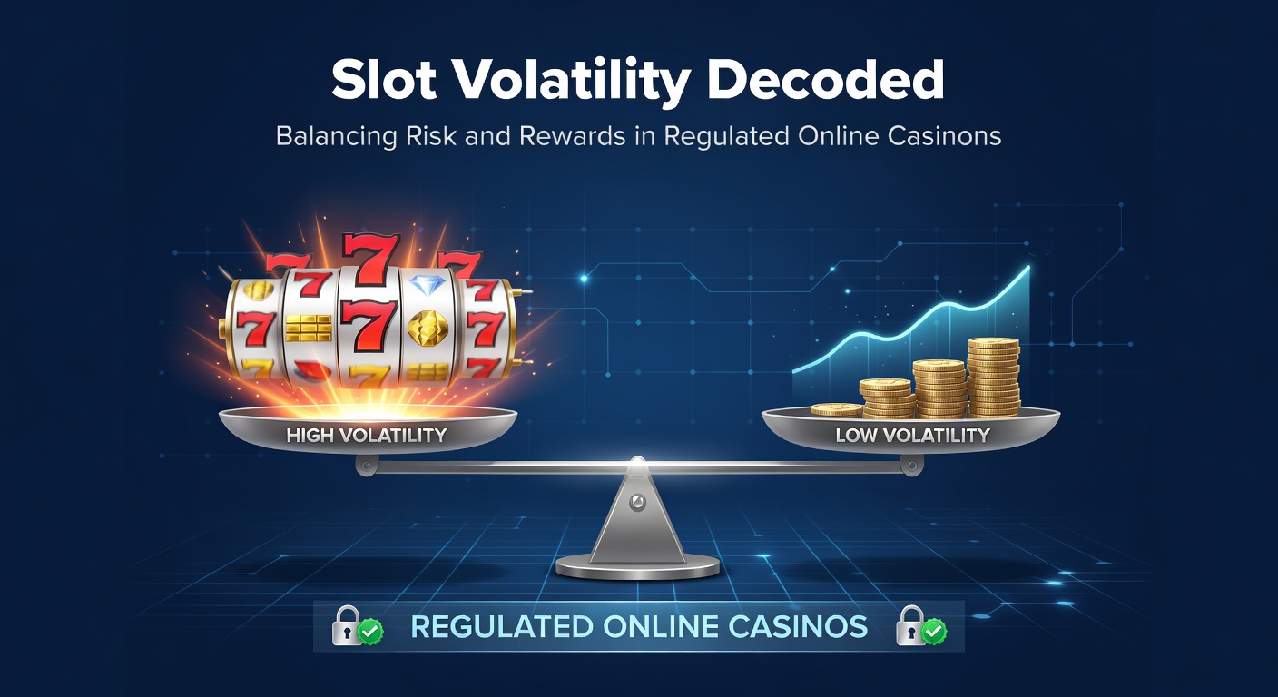 Grafiek die lage, middelhoge en hoge slotvolatiliteit illustreert met voorbeelden van uitbetalingsfrequentie en -hoogte